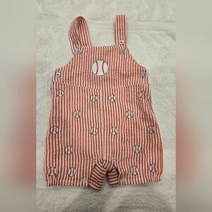 Nursery Rhyme Orange and White Playful Overalls‎